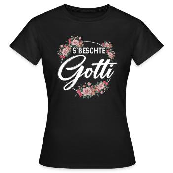 Beste Gotti Patentante Taufpatin Schweiz - Frauen T-Shirt - Schwarz - Vorne - AI Model Female 172 dark (172cm)