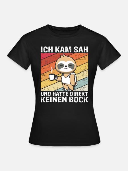 Lustiges Faultier - Frauen T-Shirt - Schwarz