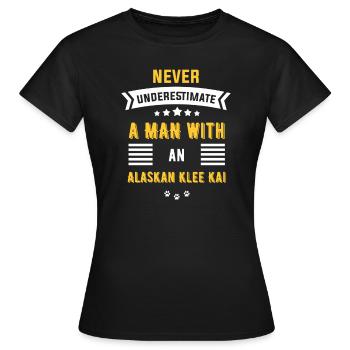 Alaskan Klee Kai - Frauen T-Shirt - Schwarz - Vorne - AI Model Female 172 dark (172cm)
