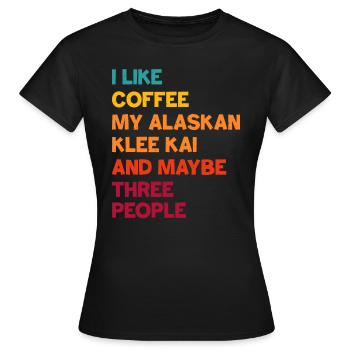 Alaskan Klee Kai - Frauen T-Shirt - Schwarz - Vorne - AI Model Female 172 dark (172cm)