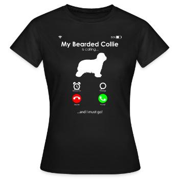 Bearded Collie - Frauen T-Shirt - Schwarz - Vorne - AI Model Female 172 dark (172cm)