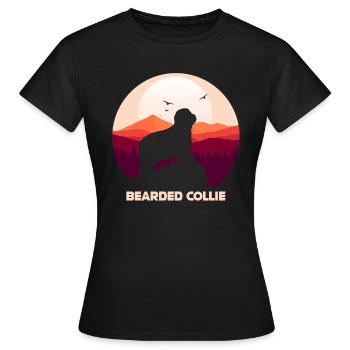 Bearded Collie - Frauen T-Shirt - Schwarz - Vorne - AI Model Female 172 dark (172cm)