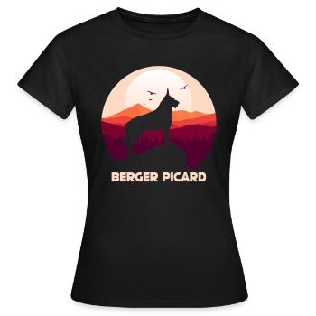 Berger de Picardie - Berger Picard - T-shirt Femme - noir - Devant - AI Model Female 172 dark (172cm)