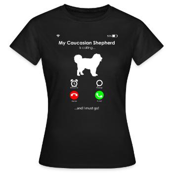 Chien de berger du Caucase Ovcharka - T-shirt Femme - noir - Devant - AI Model Female 172 dark (172cm)