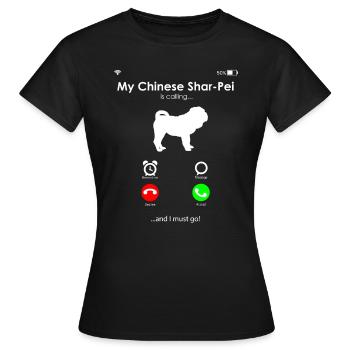 Shar Pei - Frauen T-Shirt - Schwarz - Vorne - AI Model Female 172 dark (172cm)