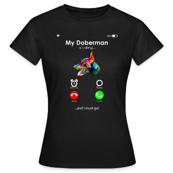 Dobermann - Frauen T-Shirt - Schwarz - Vorne - AI Model Female 172 dark (172cm)