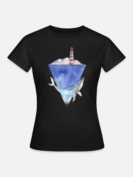 Rettet den Planeten / Rettet die Wale Wald Umwelts - Dame-T-shirt - sort