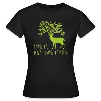 Cerf Sauvage - T-shirt Femme - noir - Devant - AI Model Female 172 dark (172cm)