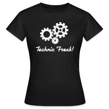 technician - Women's T-Shirt - black - Front - AI Model Female 172 dark (172cm)