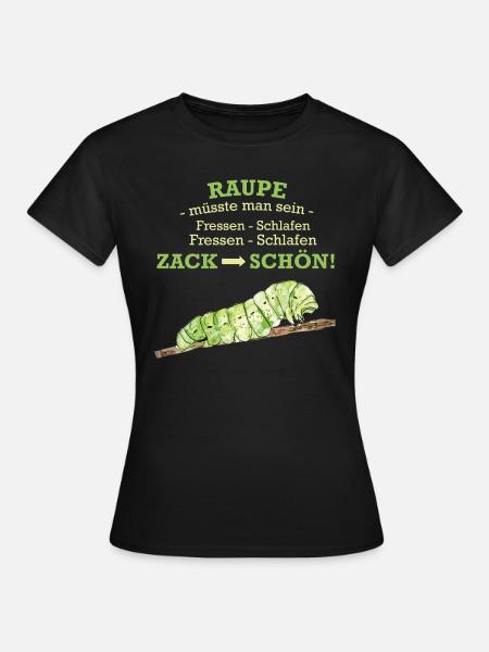 Caterpillar eating animals - Women's T-Shirt - black
