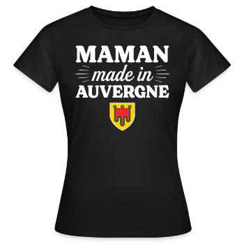 Maman Made In Auvergne - Femme Maman Auvergnate - T-shirt Femme - noir - Devant - AI Model Female 172 dark (172cm)