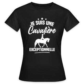 Je suis une cavalière exceptionnelle - T-shirt Femme - noir - Devant - AI Model Female 172 dark (172cm)