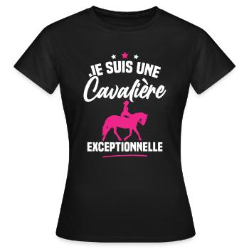 Je suis une cavalière exceptionnelle - T-shirt Femme - noir - Devant - AI Model Female 172 dark (172cm)