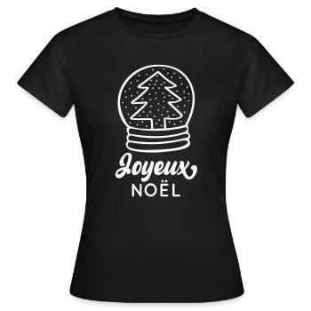 Joyeux Noël - T-shirt Femme - noir - Devant - AI Model Female 172 dark (172cm)