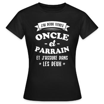 Onkel und Pate - Frauen T-Shirt - Schwarz - Vorne - AI Model Female 172 dark (172cm)