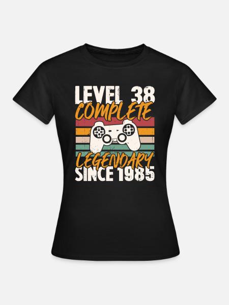 Cadeau d'anniversaire, Niveau 38 complete 1985 - T-shirt Femme - noir