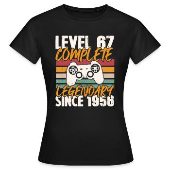 Geburtstagsgeschenk, Level 67 Complete 1956 - Frauen T-Shirt - Schwarz - Vorne - AI Model Female 172 dark (172cm)