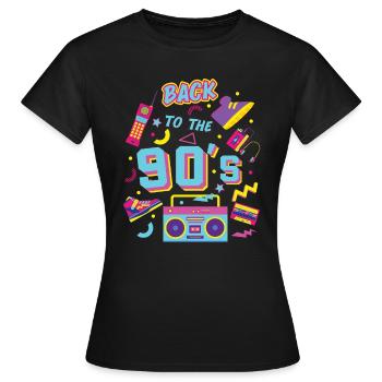 Retour des années 90's - T-shirt Femme - noir - Devant - AI Model Female 172 dark (172cm)