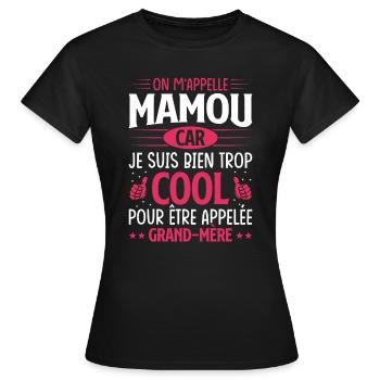 On m'appelle mamou - T-shirt Femme - noir - Devant - AI Model Female 172 dark (172cm)