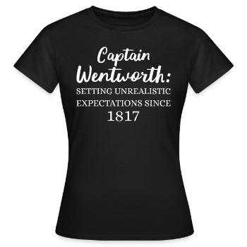 Le capitaine Wentworth fixe des attentes irréalistes - T-shirt Femme - noir - Devant - AI Model Female 172 dark (172cm)