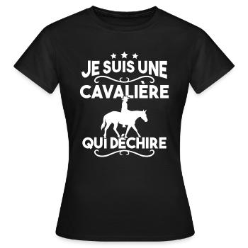 Je suis une cavalière qui déchire - T-shirt Femme - noir - Devant - AI Model Female 172 dark (172cm)