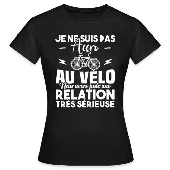 Je ne suis pas accro au vélo - T-shirt Femme - noir - Devant - AI Model Female 172 dark (172cm)