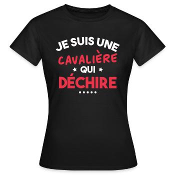 Je suis Une cavalière Qui déchire - T-shirt Femme - noir - Devant - AI Model Female 172 dark (172cm)