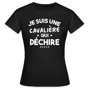 Je suis Une cavalière Qui déchire - T-shirt Femme - noir - Devant - AI Model Female 172 dark (172cm)