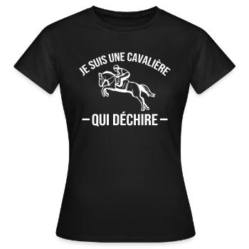 Je suis Une cavalière Qui déchire - T-shirt Femme - noir - Devant - AI Model Female 172 dark (172cm)