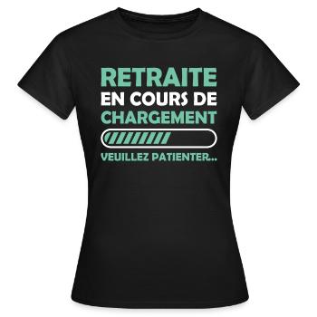 Retraite en cours de chargement - T-shirt Femme - noir - Devant - AI Model Female 172 dark (172cm)