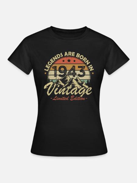 Les Légendes Sont Nées En 1943 Vintage Cadeau - T-shirt Femme - noir