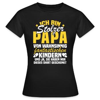 Ich bin stolzer Papa von wahnsinnig fantastischen - Frauen T-Shirt - Schwarz - Vorne - AI Model Female 172 dark (172cm)