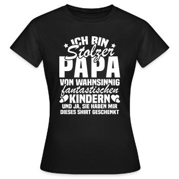 Ich bin stolzer Papa von wahnsinnig fantastischen - Frauen T-Shirt - Schwarz - Vorne - AI Model Female 172 dark (172cm)