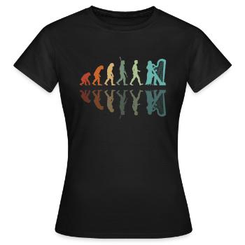 Entwicklung des Harfenspielers - Frauen T-Shirt - Schwarz - Vorne - AI Model Female 172 dark (172cm)