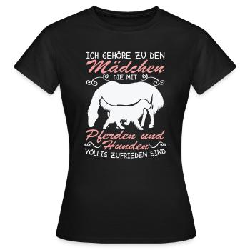 Hunden völlig zufrieden - Frauen T-Shirt - Schwarz - Vorne - AI Model Female 172 dark (172cm)