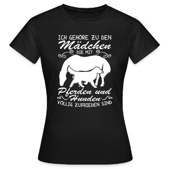 Hunden völlig zufrieden - Frauen T-Shirt - Schwarz - Vorne - AI Model Female 172 dark (172cm)