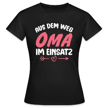 Aus dem weg Oma im einsatz - Frauen T-Shirt - Schwarz - Vorne - AI Model Female 172 dark (172cm)
