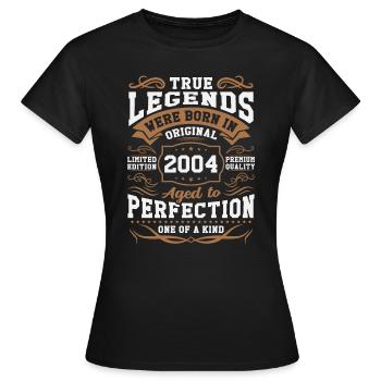 Legenden Geboren 2004 - Frauen T-Shirt - Schwarz - Vorne - AI Model Female 172 dark (172cm)