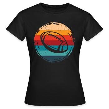 American Football Retro Grunge Kreis - Frauen T-Shirt - Schwarz - Vorne - AI Model Female 172 dark (172cm)