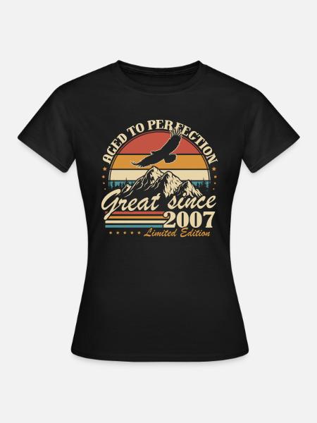 Vintage 2007 Vintage Retro Birthday Gift - Women's T-Shirt - black