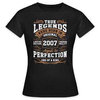 Legends Born 2007 - Women's T-Shirt - black - Front - AI Model Female 172 dark (172cm)