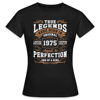 Legends Born in 1975 - Women's T-Shirt - black - Front - AI Model Female 172 dark (172cm)