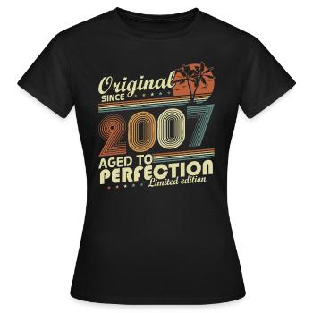 Original 2007 Vintage Vintage Anniversaire Rétro - T-shirt Femme - noir - Devant - AI Model Female 172 dark (172cm)