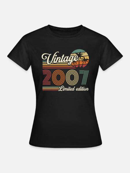 Vintage Rétro Cadeau Anniversaire pour Né en 2007 - T-shirt Femme - noir
