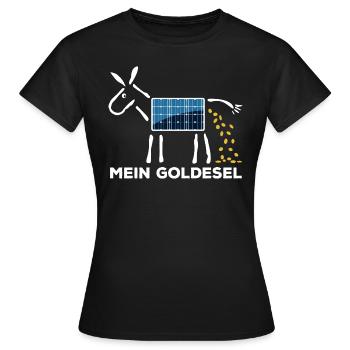 Märchen werden wahr - Mein Goldesel - Photovoltaik - Frauen T-Shirt - Schwarz - Vorne - AI Model Female 172 dark (172cm)