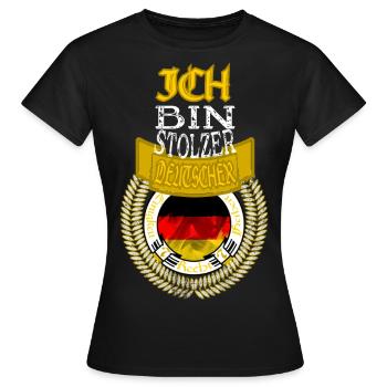 Stolzer deutscher schwarz rot gold Patriotismus - Frauen T-Shirt - Schwarz - Vorne - AI Model Female 172 dark (172cm)