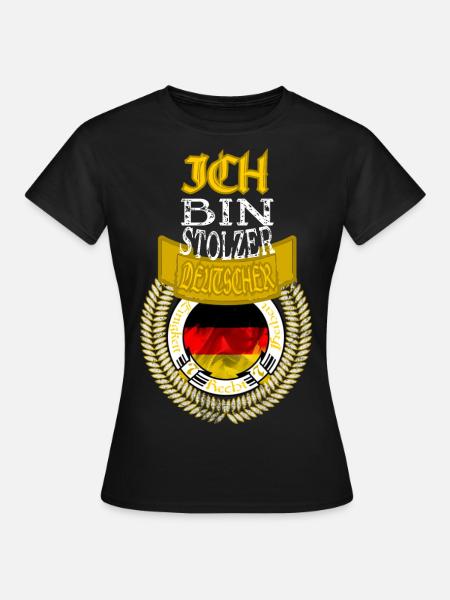 Stolzer deutscher schwarz rot gold Patriotismus - Frauen T-Shirt - Schwarz