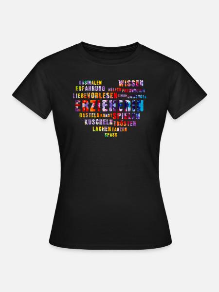 Erzieherin Mit Herz - Frauen T-Shirt - Schwarz