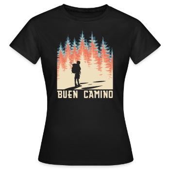 Camino De Santiago Buen Camino Camino Camino De Santiago Randonnée - T-shirt Femme - noir - Devant - AI Model Female 172 dark (172cm)