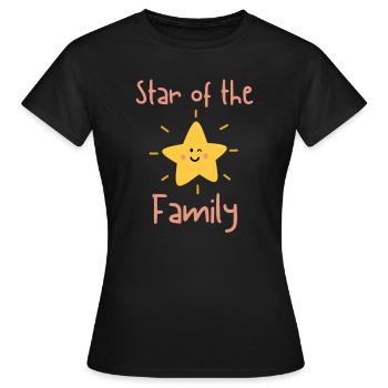 Star of the Family little laughing star fun - Women's T-Shirt - black - Front - AI Model Female 172 dark (172cm)